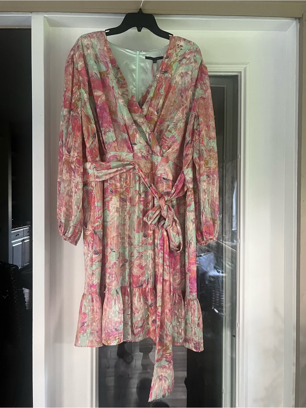 Alex Marie Simone Pastel Floral Dress in Pink and Teal